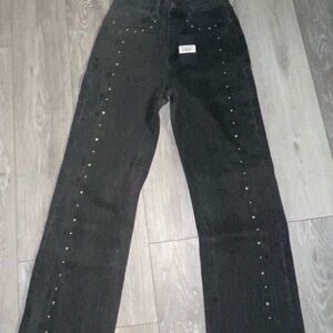 Homme Femme Black Studded Jeans